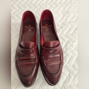 Carmina Penny Loafers Oscaria Robert in Burgundy Box Calf Oxblood